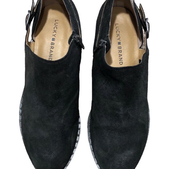 LUCKY BRAND | Women’s Black Gahiro Pointed Toe Studded Leather Bootie - Picture 3 of 8